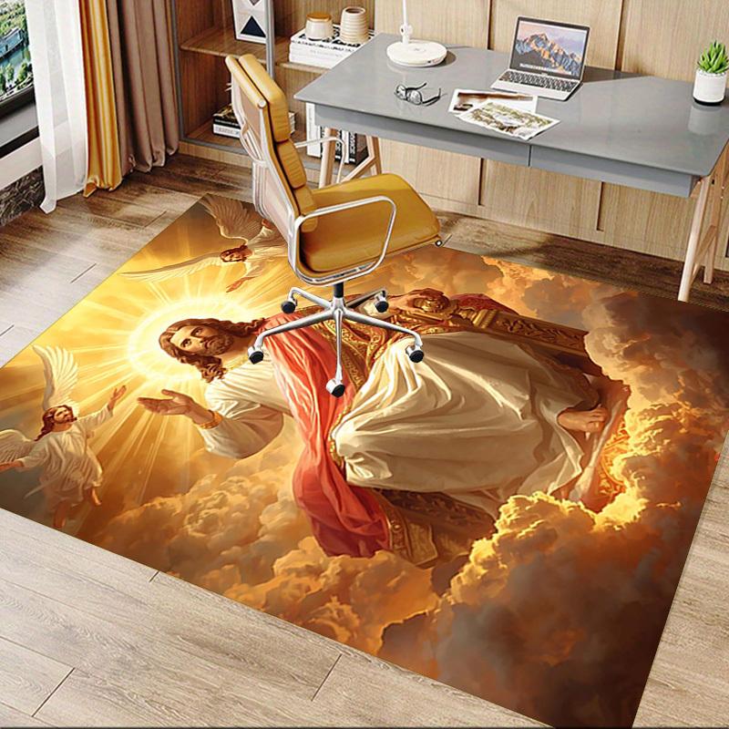 1PC Heavenly Jesus Anti-slip carpet, suitable for Office, bedroomand playrooms. It can also be used as a sofa footrest cover-W44