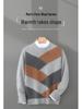 Men's 100% Pure Wool Color Block Cashmere Sweater - Round Neck, Autumn/Winter, Loose Casual/Business Wear