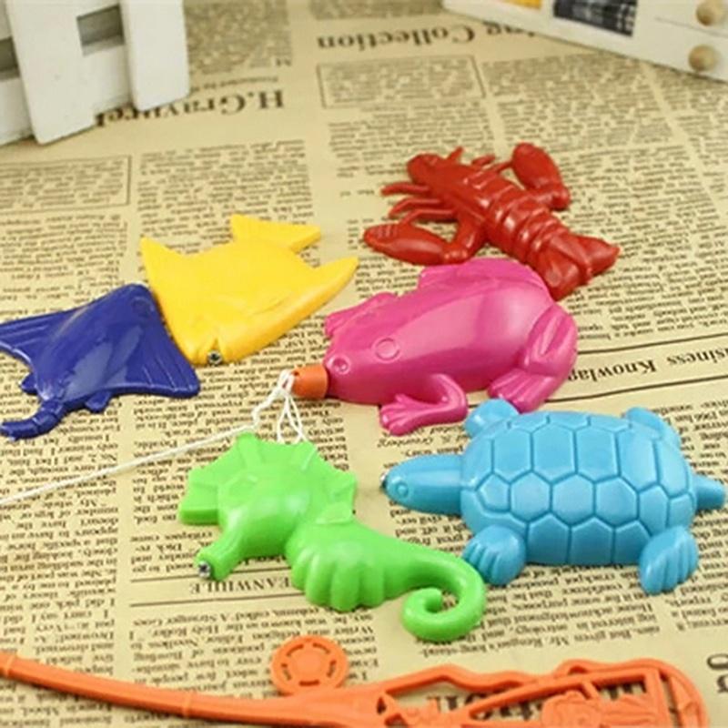 Magnetic Fishing Game Toy Rod 8 Fish Hook Catch Kids Childern Bath Time
