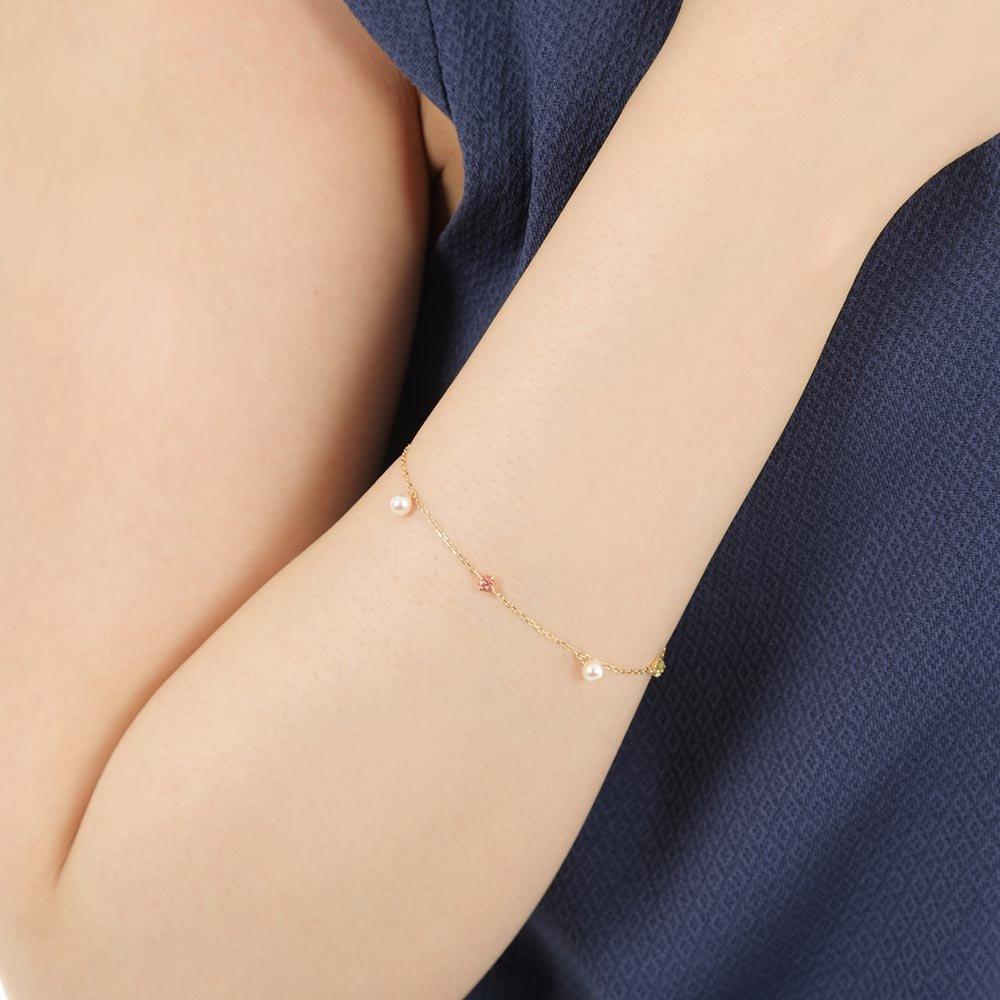 Pulseira de pérolas princesa K10 Pulseira de pérolas [Etiqueta da lua] Feminina [Embrulhada para presente]