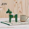 Nordic Home Decor Horse Hand Painted Dala Trojan Figurine, Solid Wood Traditional Swedish Statue, Rustic Decorative Tabletop Ornament for Farmhouse