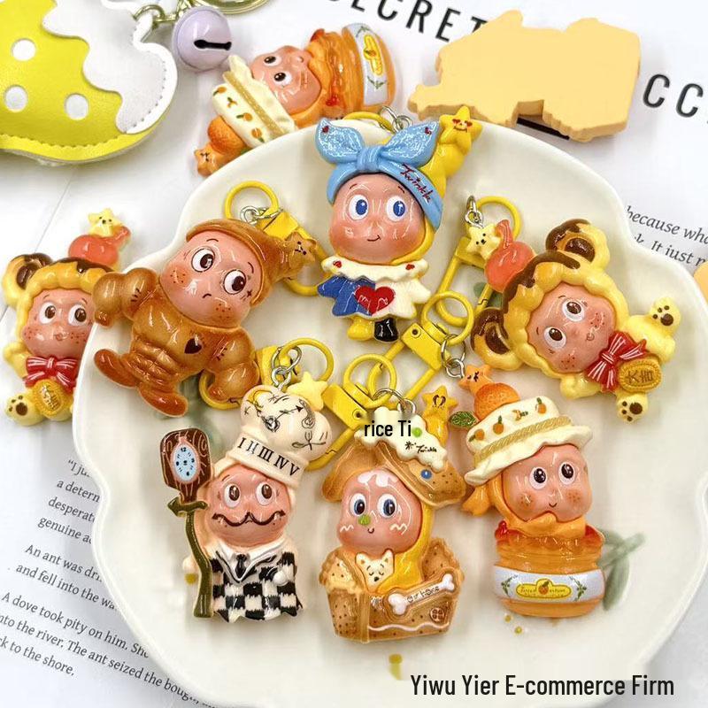 Large Cute Starman Keychain Pendant Resin Accessory for Bags and Jewelry