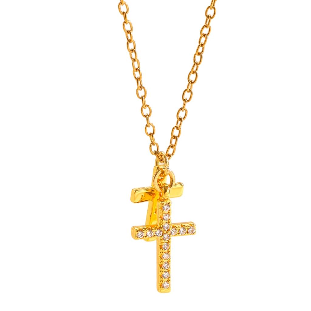 Double Cross Pendant Necklace Two Style Religious Inspired Jewelry