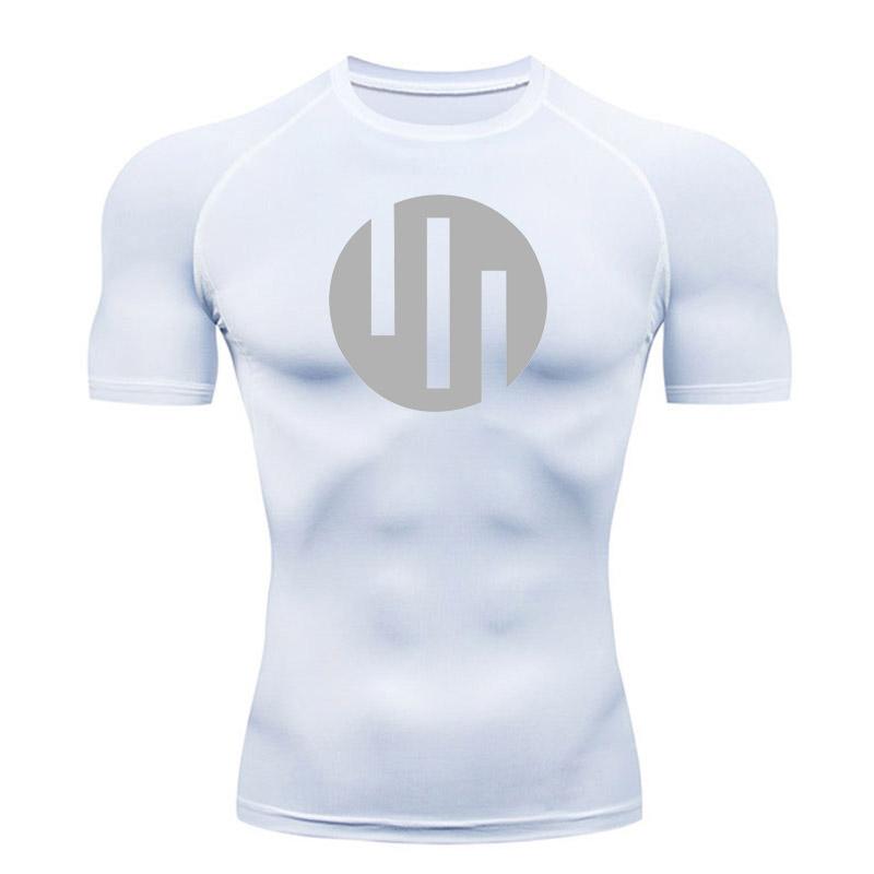 Running T-shirt Short Sleeve White Compression Shirt Men's Gym Exercise Quick Dry Sun Protection Sportswear Muscle Shirt 4XL