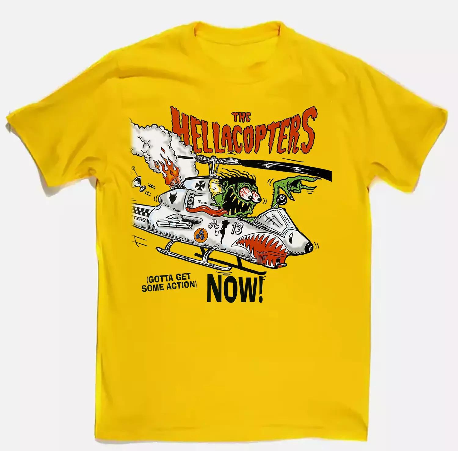 The Hellacopters Gotta Get Some Action Yellow T Shirt Full Size S-5XL S