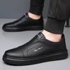 Fashion Breathable Men's Leather Shoes Sewing Casual Lazy Designer Loafers Luxury Non-slip Soft-soled Flats Handmade Men Walking Shoes