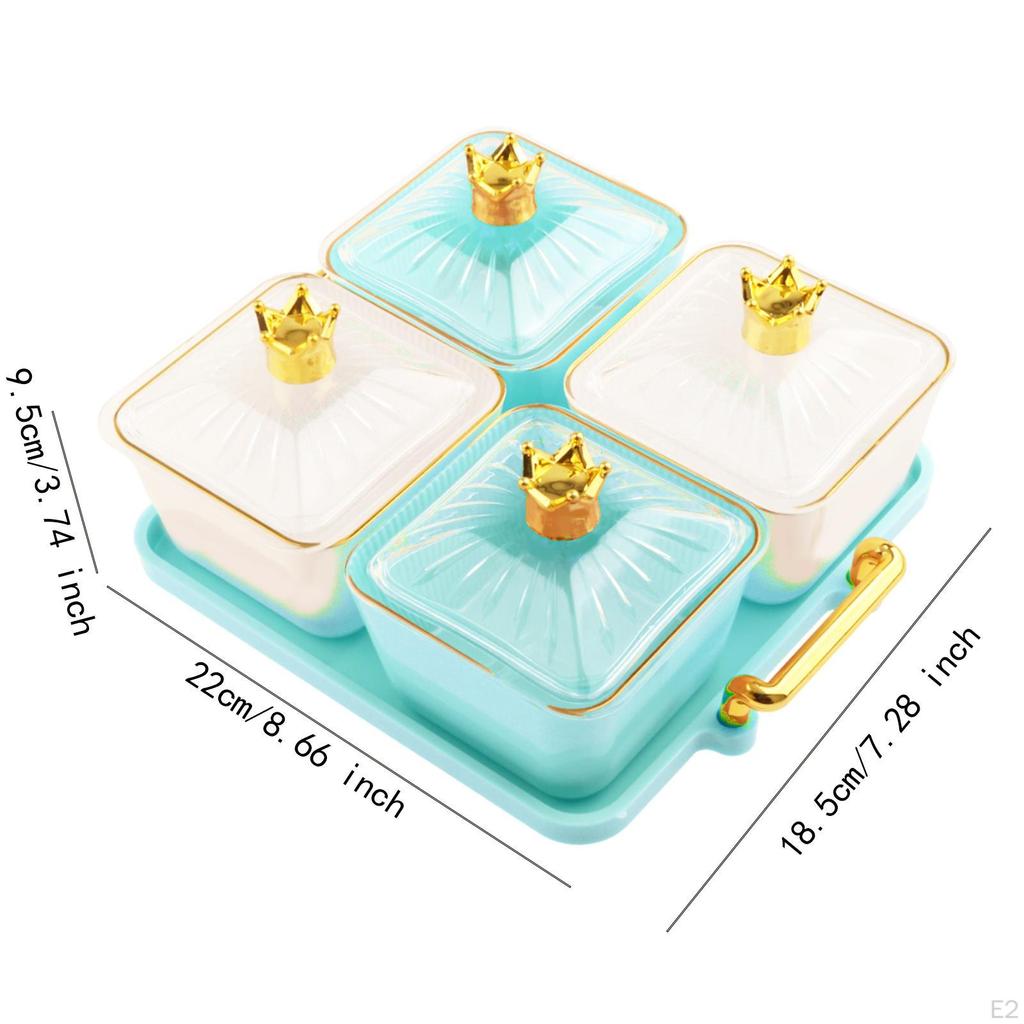 Appetizer Plate Nut and Candy Serving Tray Nuts with Compartment Divided Fruit Platter for