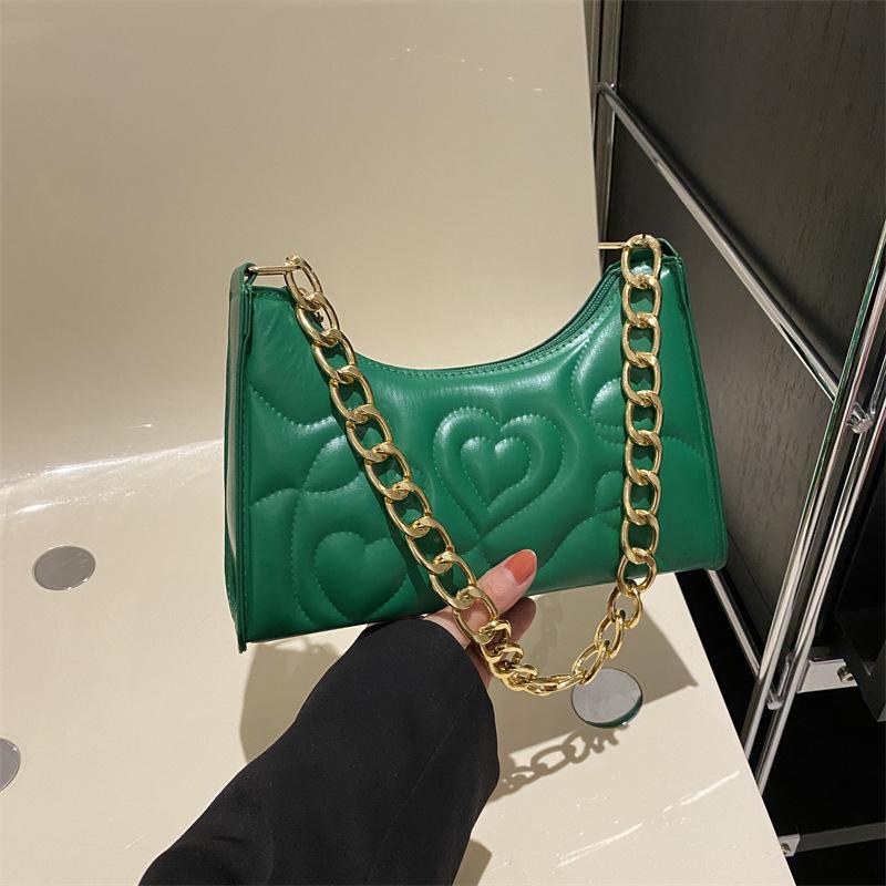 Dámská taška Módní malá čtvercová taška Niche Reliéfní taška přes rameno Řetízková Všestranná taška do podpaží Příliv