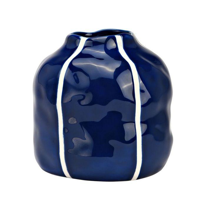 Vase - EDEN - 12x12 cm - Bleu - Céramique - Intérieur