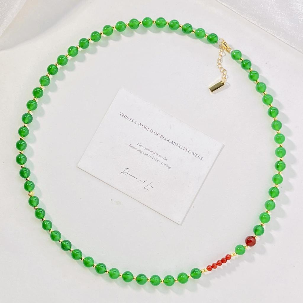High Quality Natural Chalcedony Agate Design Necklace Sweater Chain