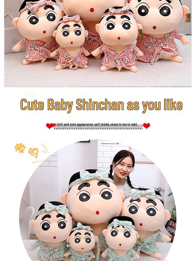Creative Shin-chan Bathrobe Plush Toy – Funny Crayon Shin-chan Doll, Perfect Gift for Boyfriends.
