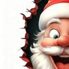 Creative Santa Wall Sticker Removable 3D Effect Funny Christmas Decals Santa Living Room Door Stickers For Home Dorm Party Study