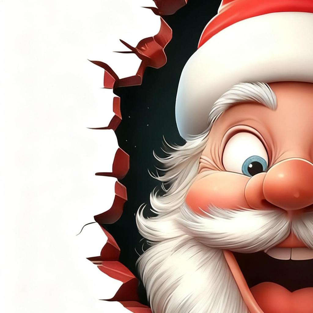 Creative Santa Wall Sticker Removable 3D Effect Funny Christmas Decals Santa Living Room Door Stickers For Home Dorm Party Study