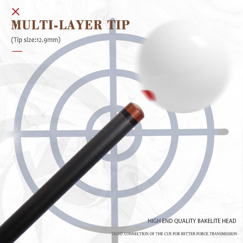 OKHEALING 3 Pieces 12.9mm Tip Break-Jump Cue Black Technology Carbon Fiber Shaft Butt 147cm 20~22oz Radial Pin Billiard Cue Pool Game Cues