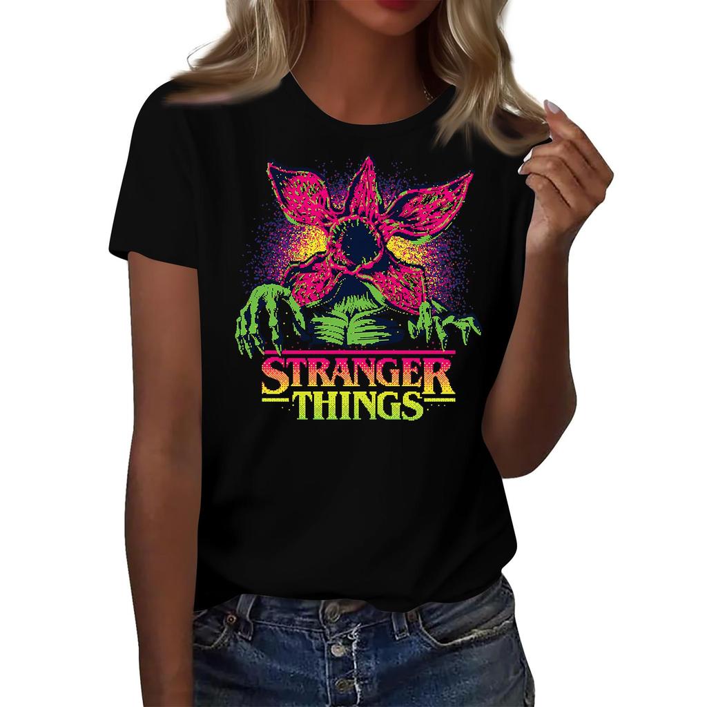 Women's Fashionable And Casual Long Sleeve Printed Short-Sleeved Top