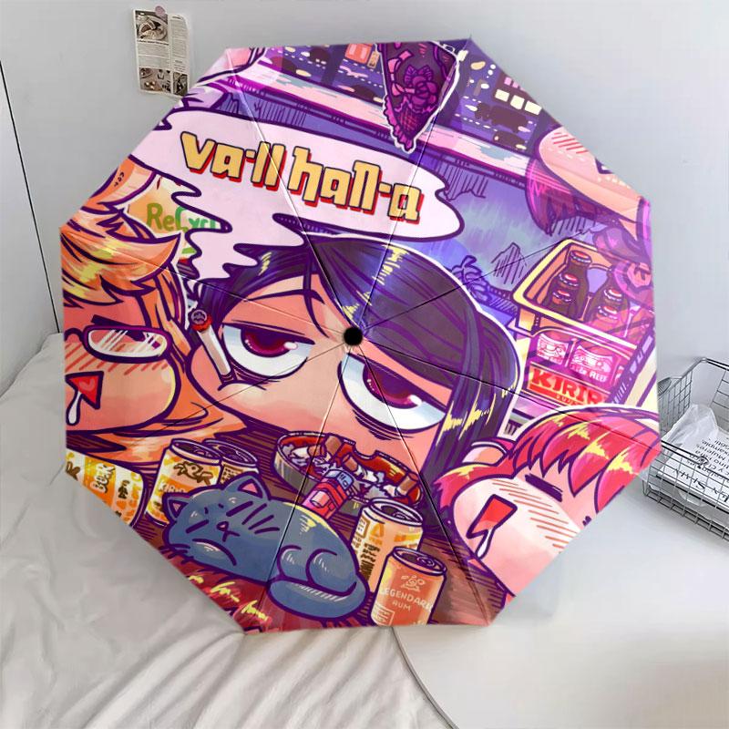 CyberpunkBar Pattern Pattern New Style Umbrella, 1 Piece Automatic Folding Umbrella, Portable Foldable Travel Umbrella, Outdoor Umbrella,Birthday Gift