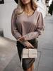 2024 Autumn Women's V-Neck Long Sleeve Button Shirt Top