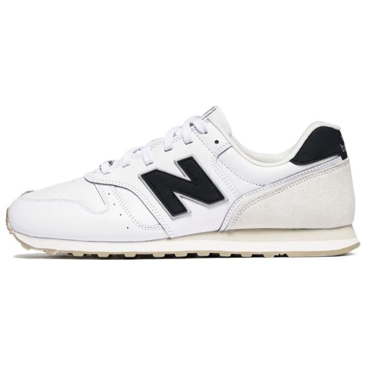 New Balance NB 373 Retro Lace-Up Patchwork Leather Synthetic Low-Top Casual Running Shoes Unisex Sneaker White Black ML373PA2
