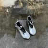 Cowhide Version~ Round Head One-pedal Buckle Belt Single Shoes Half-drag High Heels Fashion Shoes