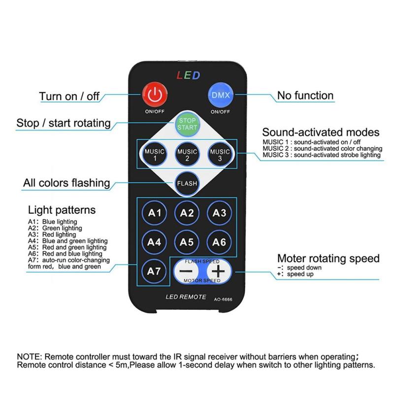 Remote Control Led Magic  Ball  Lamp 512 Flashing Crystal Colorful Rotating Stage Light For Ktv Bars