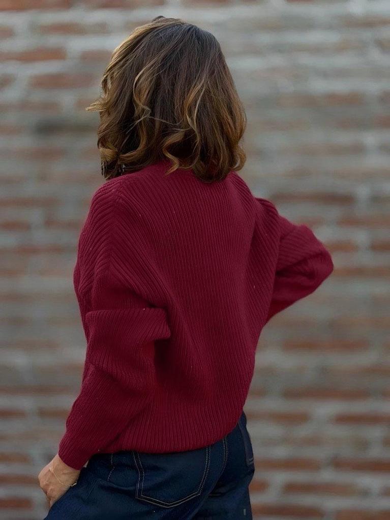 2026 Autumn V-Neck Slimming Knit Cardigan - Women's Temperament Sweater Coat