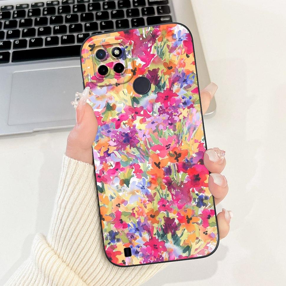 For Realme C21Y Case Luxury Painted Cover  RMX3261 RMX3263 Soft Silicone Phone Case For Realme C 21Y C21Y Coque TPU Back Cover