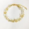 Multicolor Fashion Sweet Irregular Stone Bracelet: Women's Strawberry Crystal & Aquamarine
