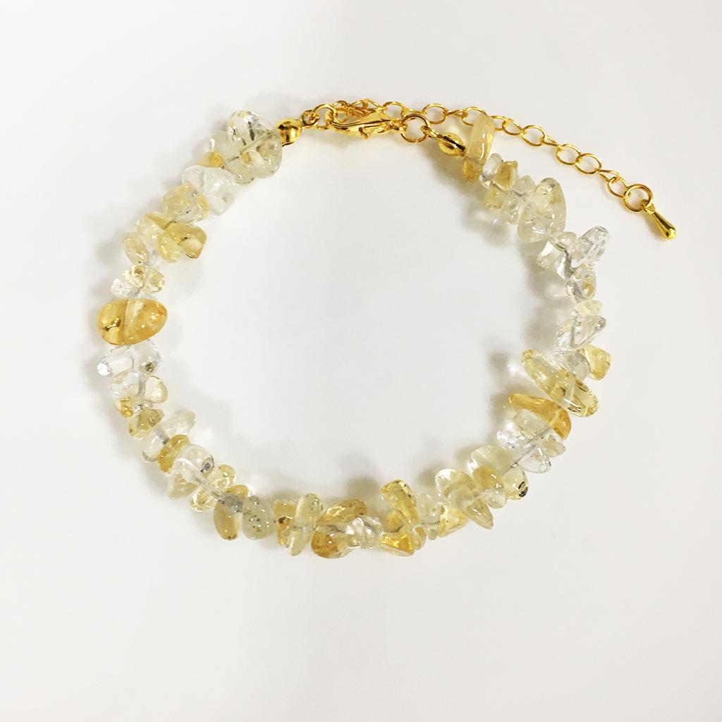 Multicolor Fashion Sweet Irregular Stone Bracelet: Women's Strawberry Crystal & Aquamarine