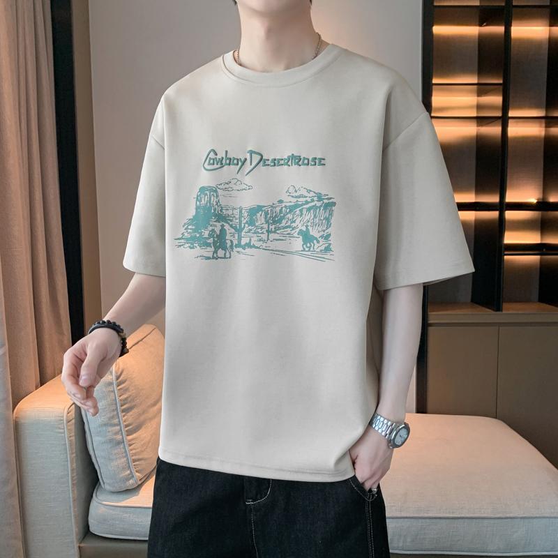 Large Size Loose-fitting Short-sleeved T-shirt Large Size Loose-fitting Short-sleeved T-shirt For Men 2XL хаки
