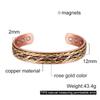 Vinterly Twisted Magnetic Bracelets Pure Copper Adjustable Cuff Vintage High Magnet Benefits Health Energy Jewelry for Women