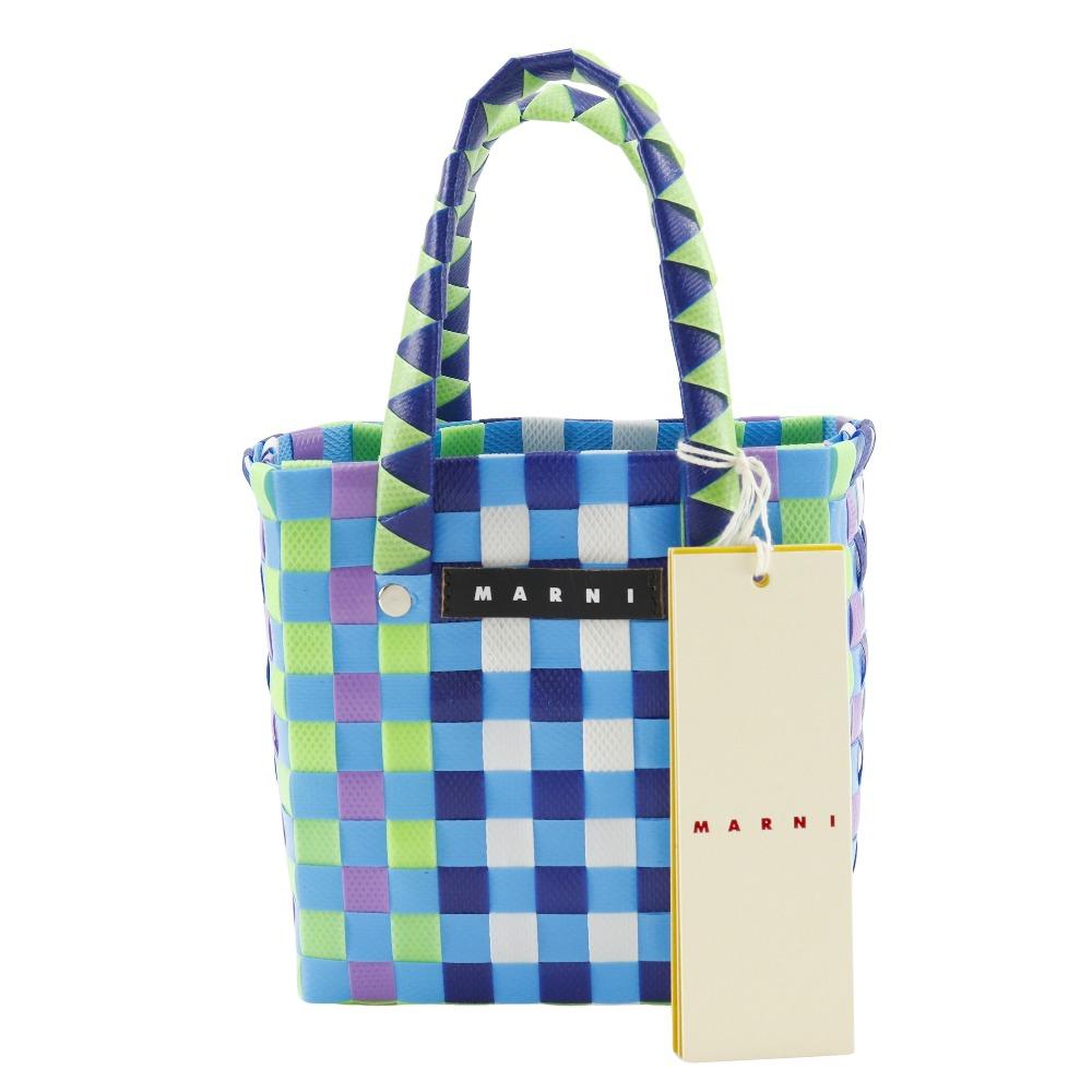 Marni Woven Micro Basket Handbag MW55F Basket Bag Blue / Multicolor Polypropylene Women Used