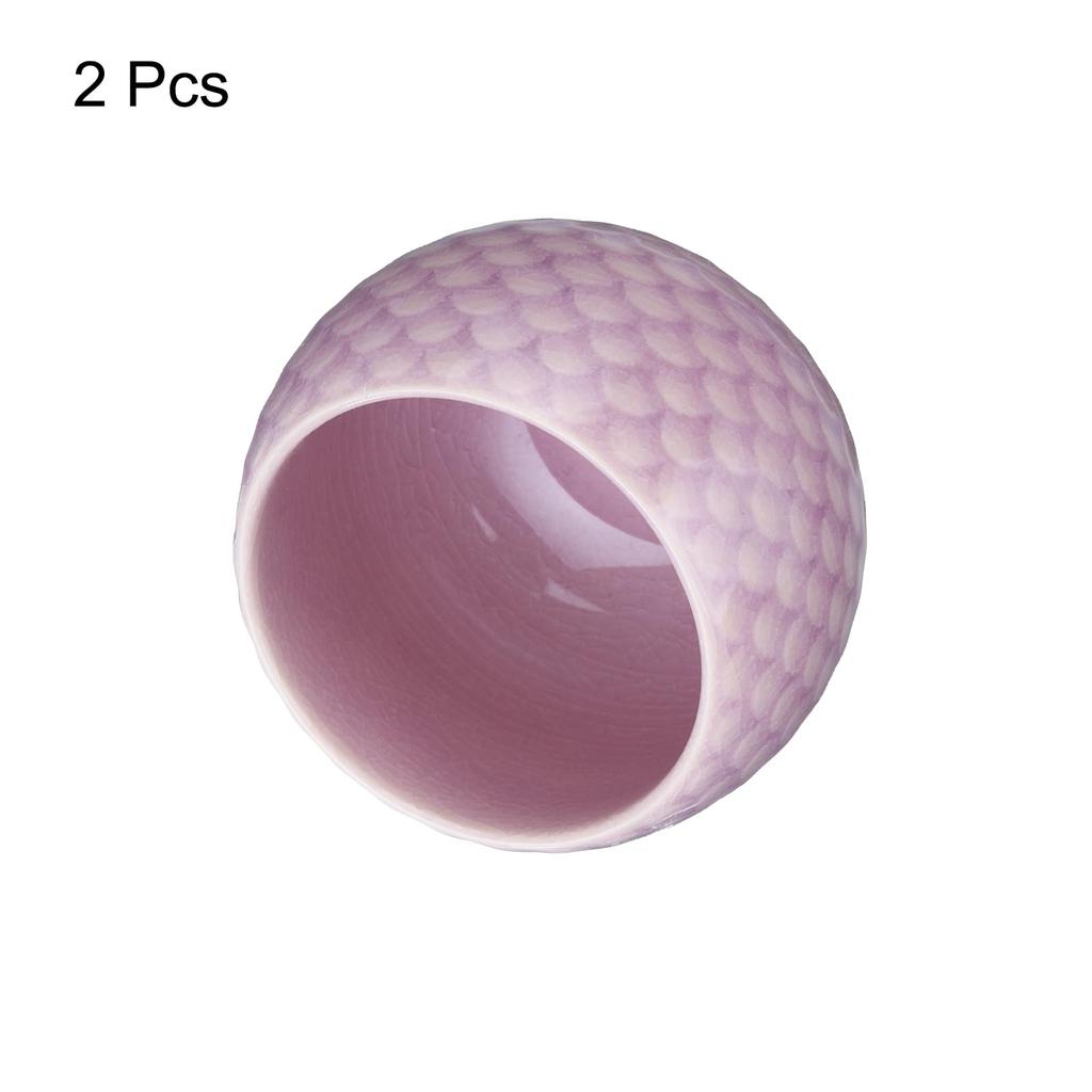 Uxcell 2-Piece Handmade Tea Bowl, 150ml5oz, Chinese-Japanese Ceramic Gongfu Tea Set, Purple, for Home or Gift