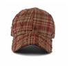 Unisex Distressed Plaid Baseball Cap Vintage Adjustable Sun Hat for Men Women Outdoor Sports