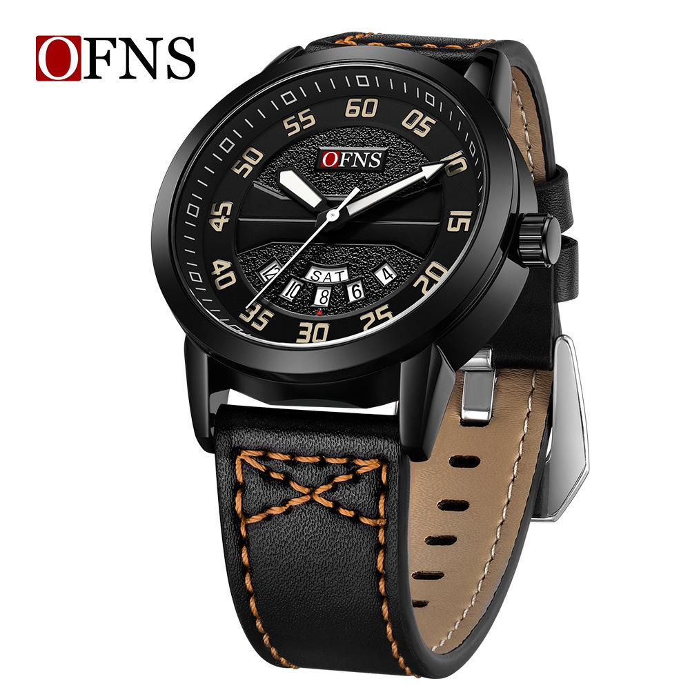 

OFNS Men s Waterproof Quartz Watch with Double Calendar
