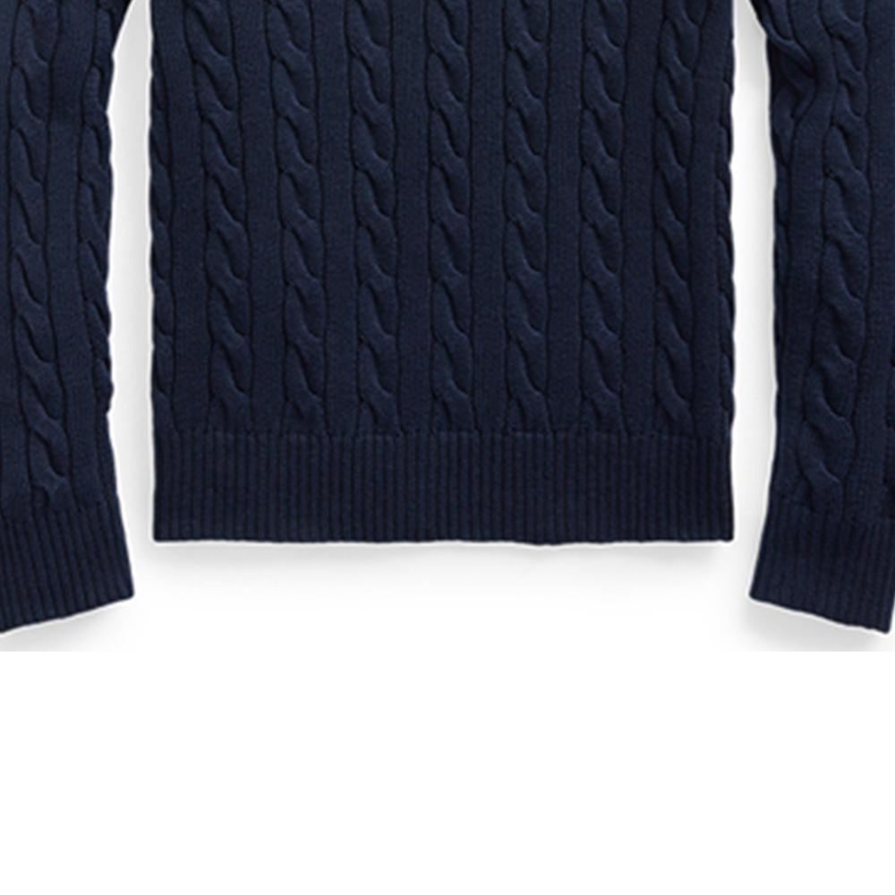 Polo Ralph Lauren Micro Logo Casual Cable Knit Cotton Sweater Men Sweater Blue MNPOSWE16820218-400