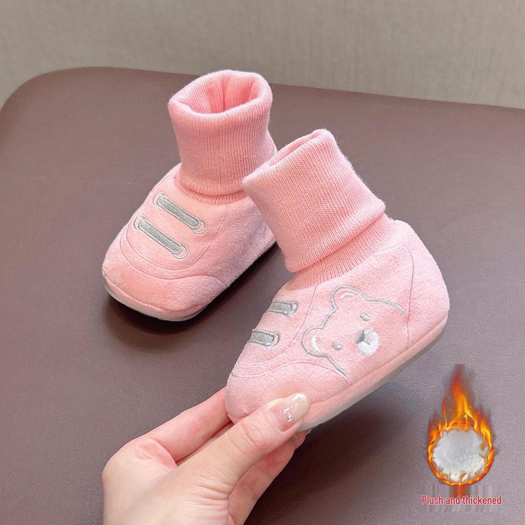 Unisex Baby Non-Slip Shoes: Soft Sole Cotton Walking Shoes for 6-12 Months