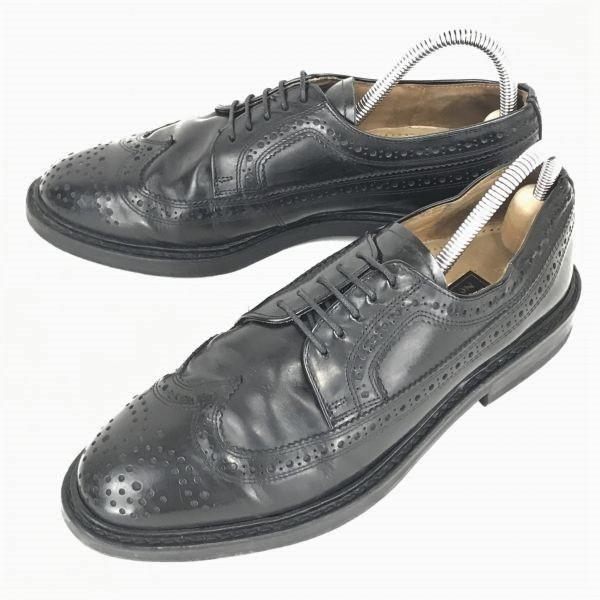 Germany Lloyd Heavy Leather Wingtip 26 Black American Brogue Dress Shoes Business(USED)