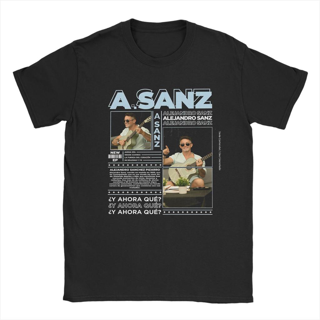 Singer Alejandro Sanz Pop Music T Shirt Novelty TShirts Short Sleeves Y2K Retro Tshirt Summer Cotton 4XL 5XL 6XL Clothes