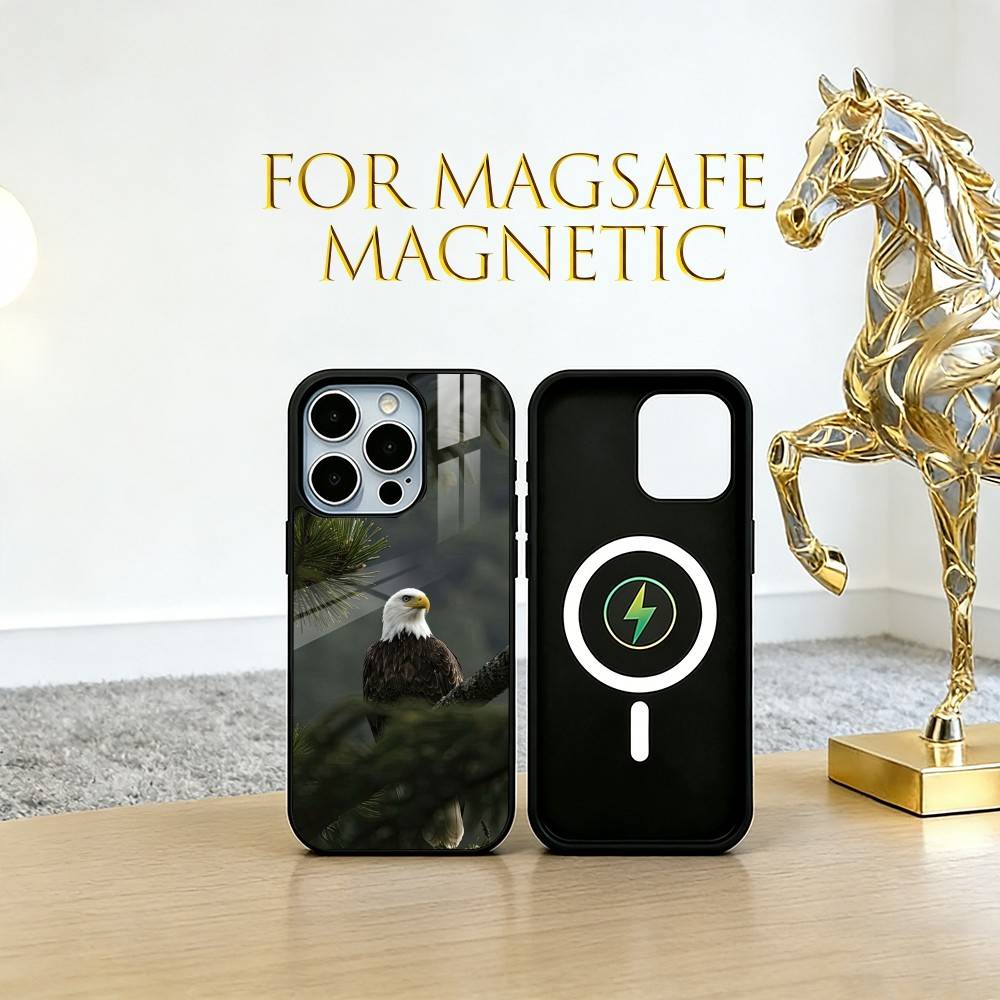 Eagle Phone Case For iPhone17,16,15,14,13,12,11 Plus,Pro Magnetic with Magsafe Wireless Charging