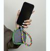 Ins Creative Graffiti Phone Case for Apple iPhone 15 14 13 12 Pro Max Triangle Bag Shockproof Hard Cover with Hanging Rope