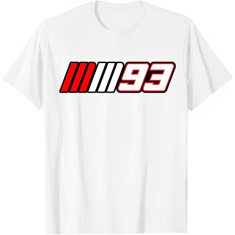 2025 New Summer Motorcycle Race Car No. 93 Printed Graphic T-shirt Fashion Leisure Sports Large Size Breathable T-shirt