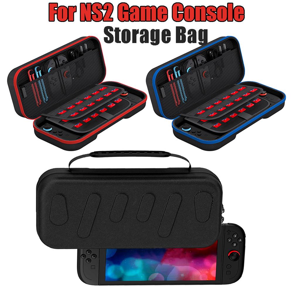 Slimline Carrying Case with 24 Game Card Slots Shockproof Console Storage Bag Large Capacity Console Protective Handbag for NS2
