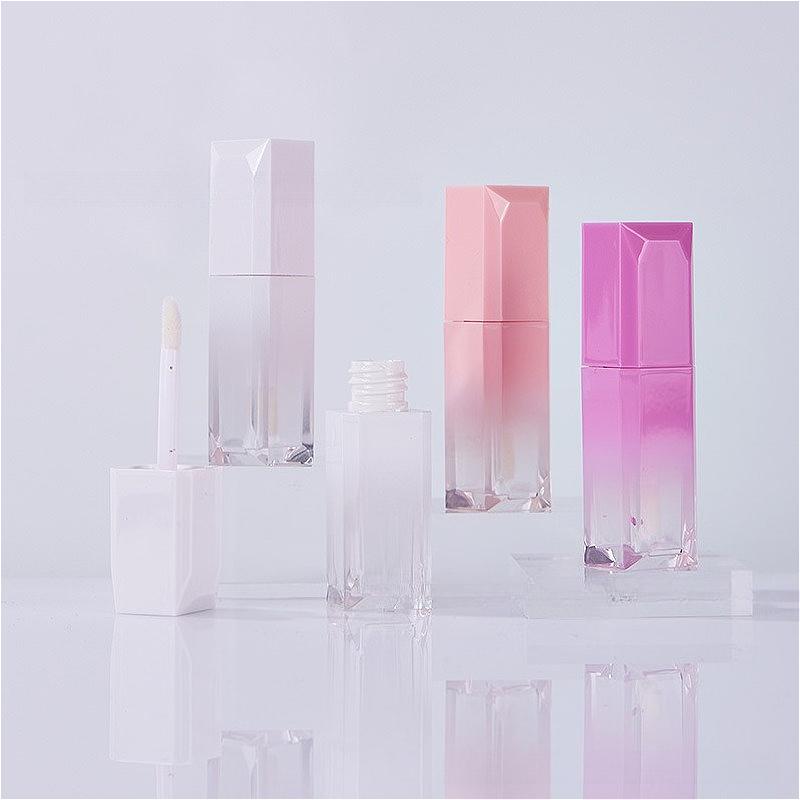 5ml Square Gradient Lip Gloss Tube, Empty Refillable Lip Glaze Container, Wholesale Cosmetic Packaging