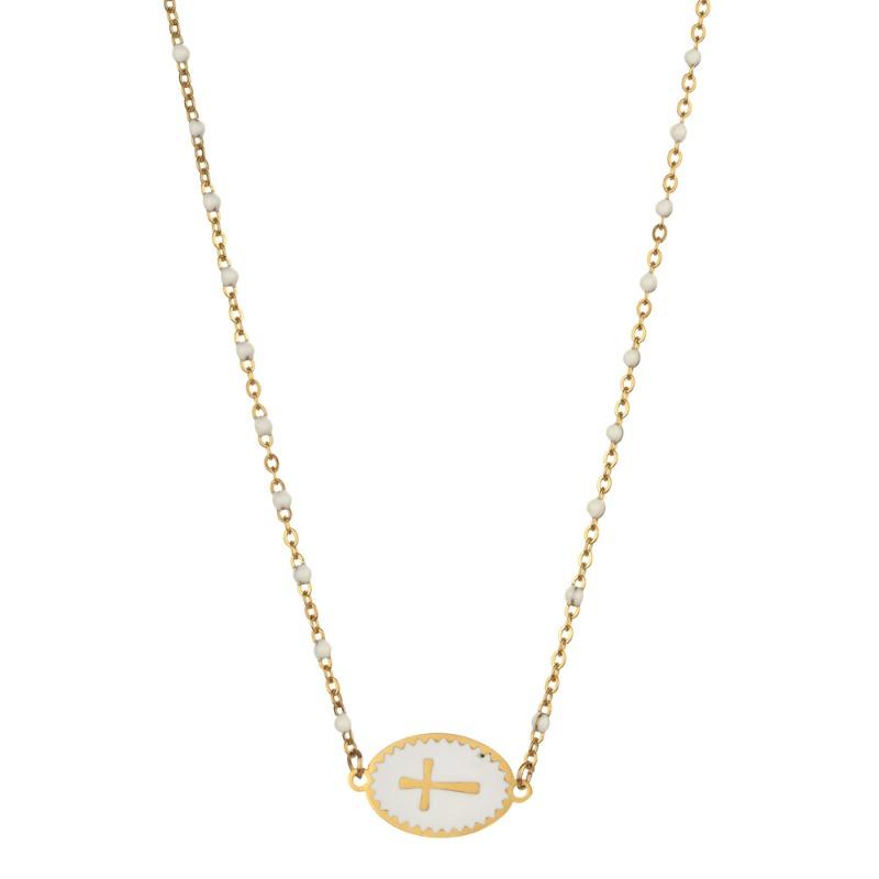 

Fashion stainless steel necklace women s easiest for matchclassy cross enamel necklace
