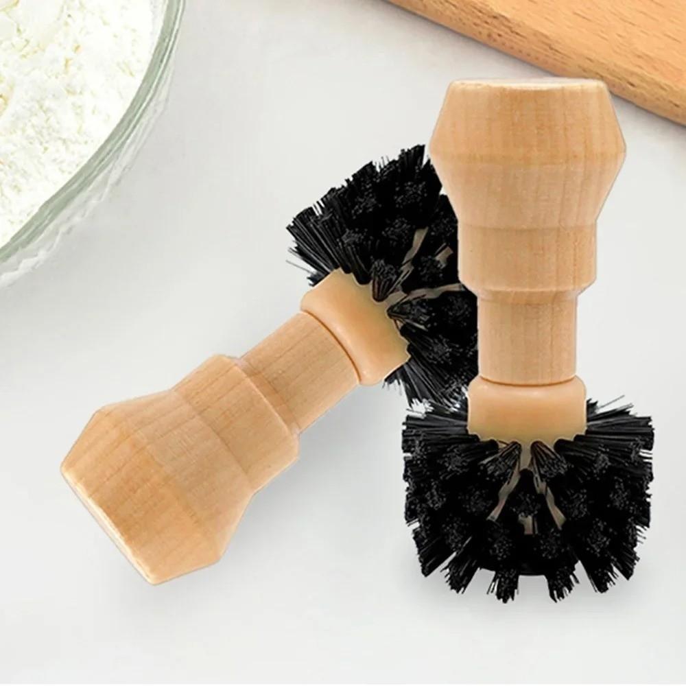 Residual Powder Sweep Portafilter Cleaning Brush Wooden Handle Barista Brush Espresso Machine