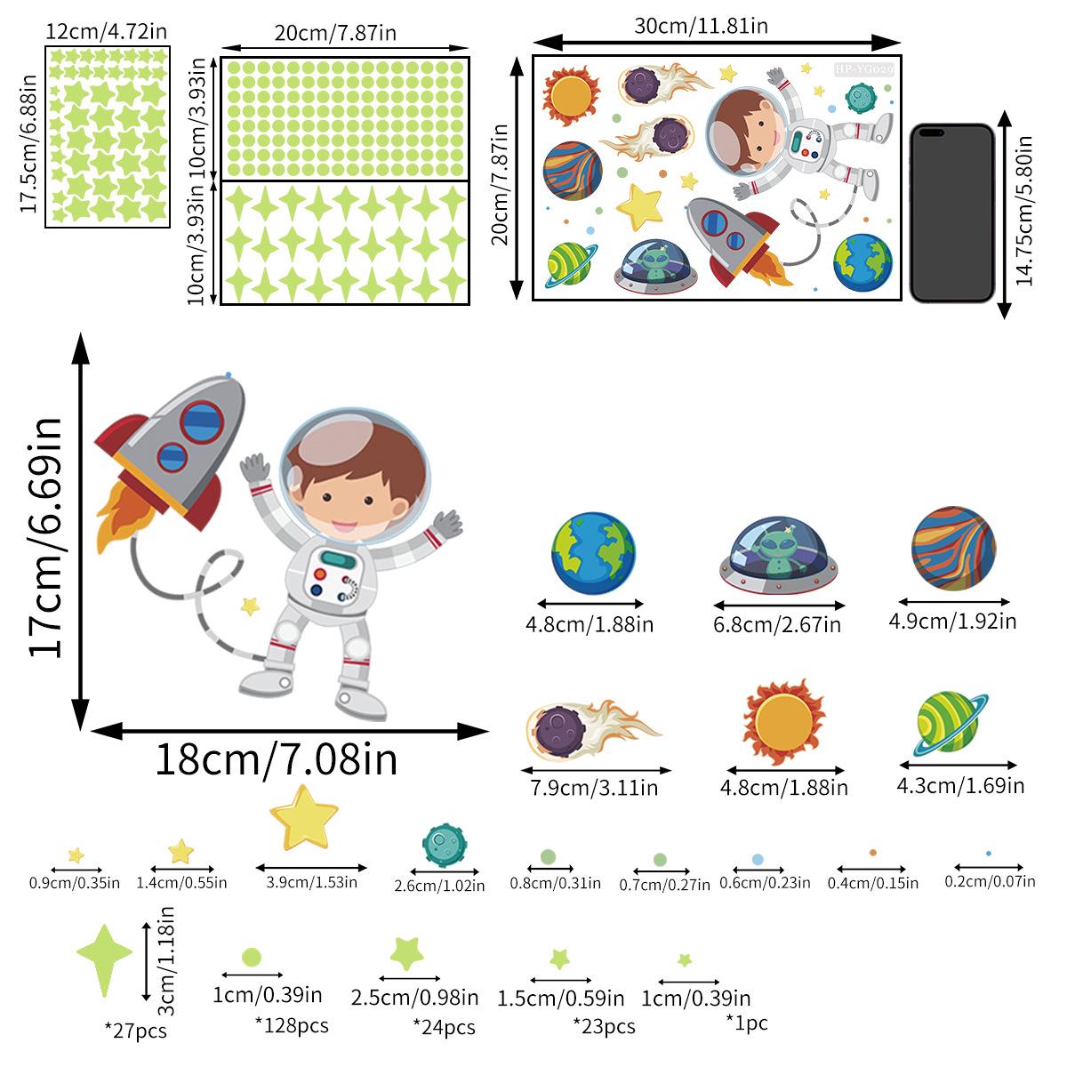 

Светящиеся настенные наклейки «Астронавт Вселенная» — самоклеящиеся звездное небо для декора комнаты