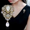 Fashionable Violet Pearl Pendant, Luxurious Rhinestone Inlaid Brooch, Charming Jewelry Accessories for Banquet Dresses, Gifts