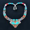 Türkis, Koralle 925 Sterlingsilber Halskette Tibetsilber Halskette Böhmische Antike Halskette Handgefertigter Schmuck Nepalesische Halskette Geschenk für Ehefrau