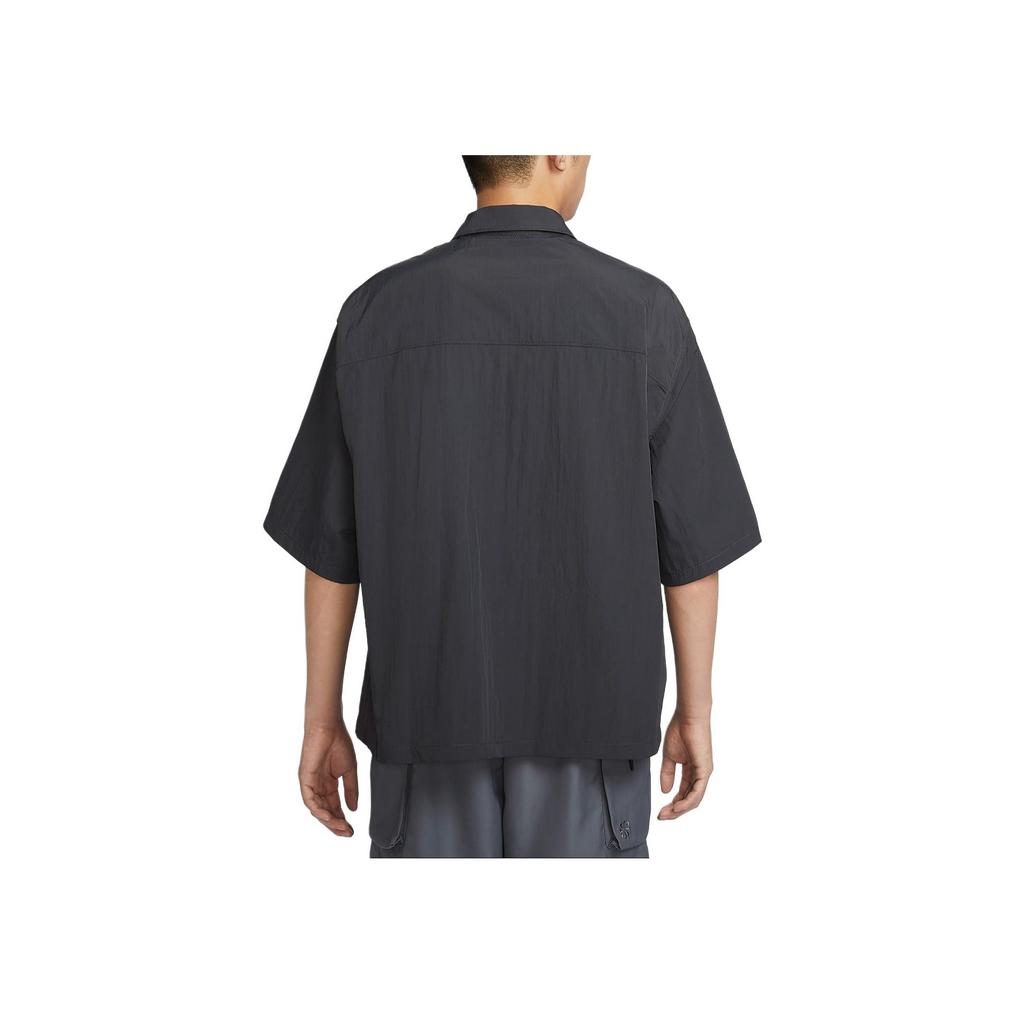 Nike Tech Sun Protection Water-Resistant Woven Loose Fit UV Protection Short Sleeve Polo Shirt Men Polo Shirts Coal-Black FZ0705-060
