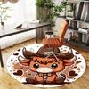 1pc Cowboy, Calf Pattern Office Round Rugs, Under Chair Round Rugs for Living Room, Bedroom, Bathroom Decoration Carpet 091861